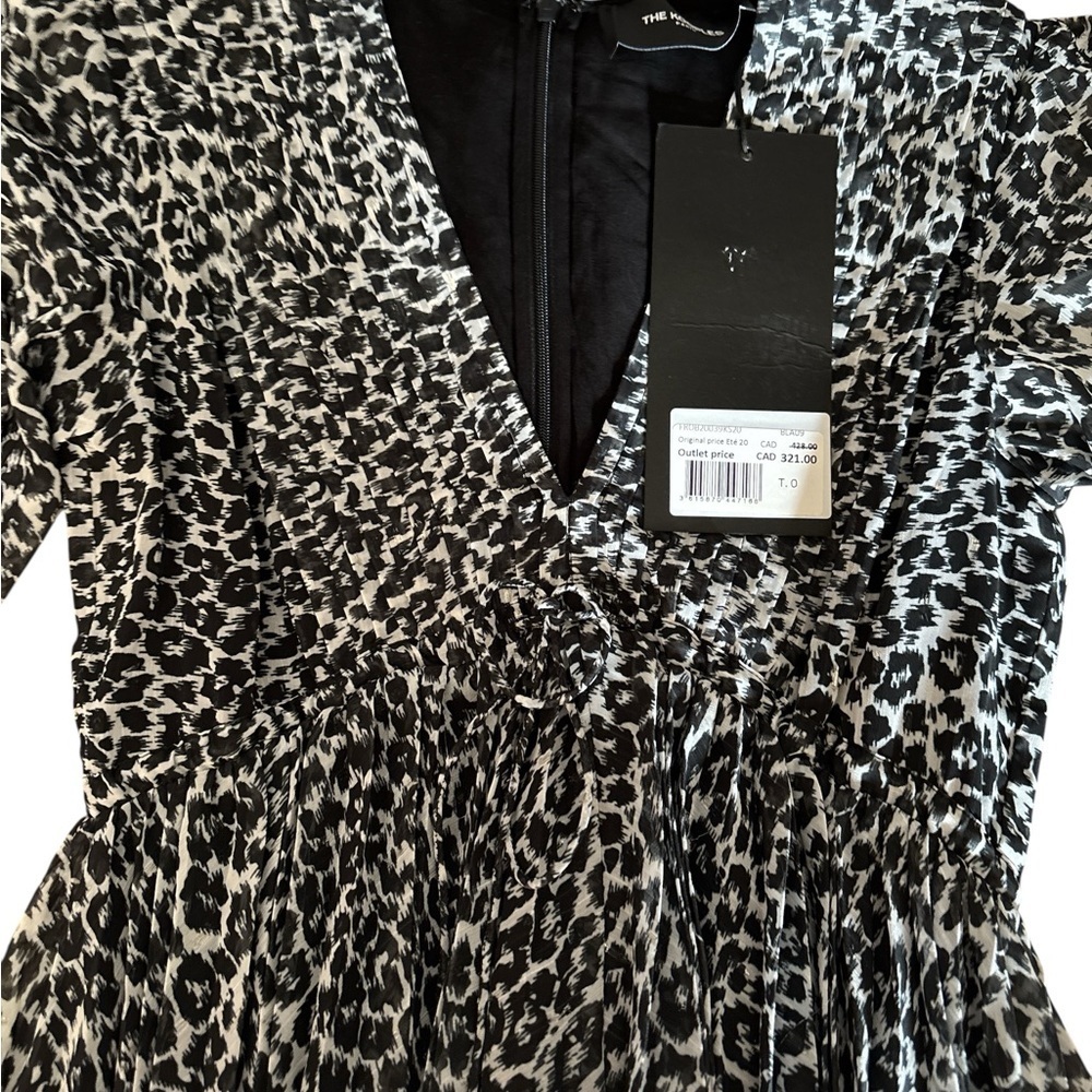 The Kooples Black and White Asymmetrical Dress - Picture 7 of 10
